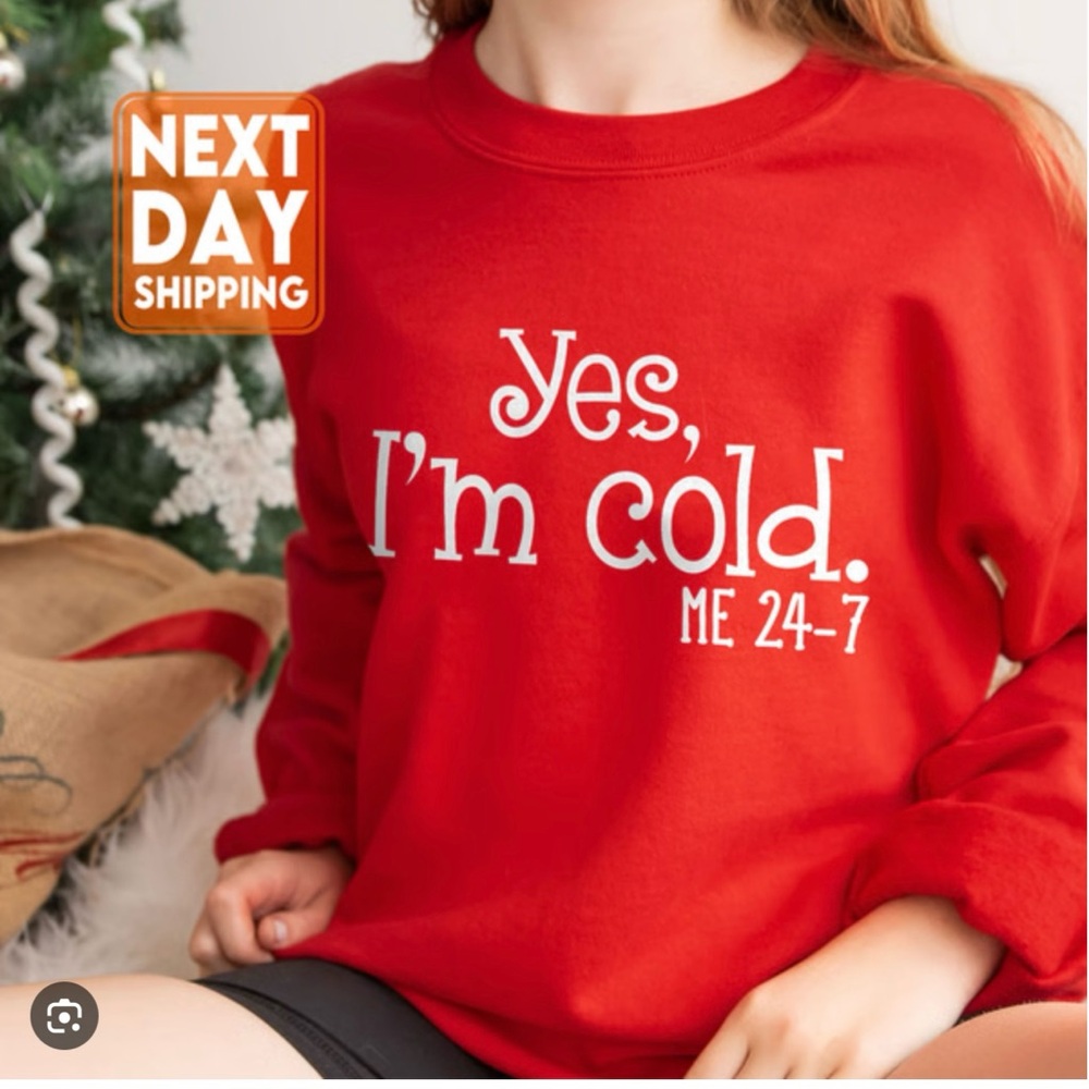 NIB Red and White Fleece-Lined Tunic